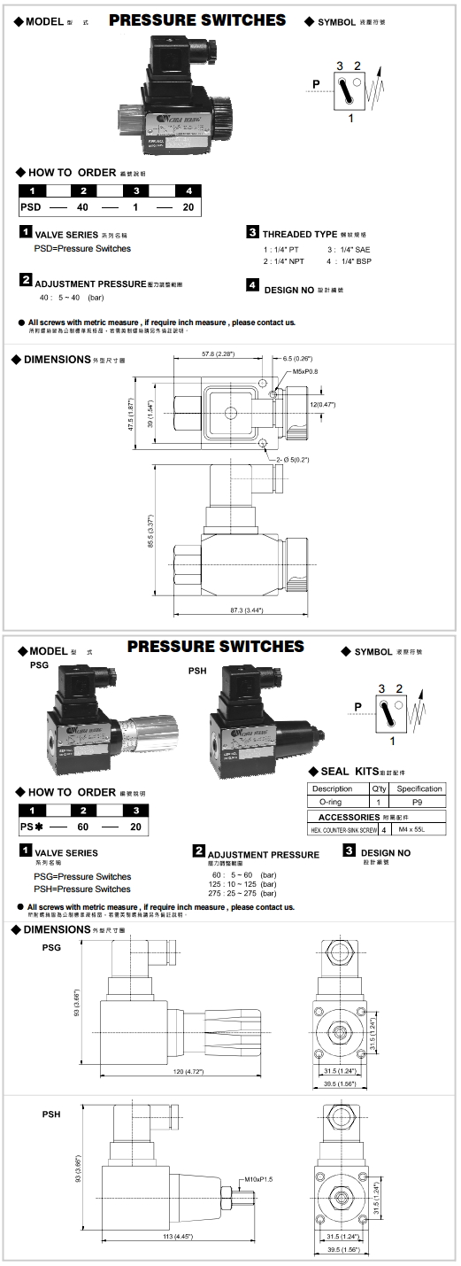 Pressure Switches PS b